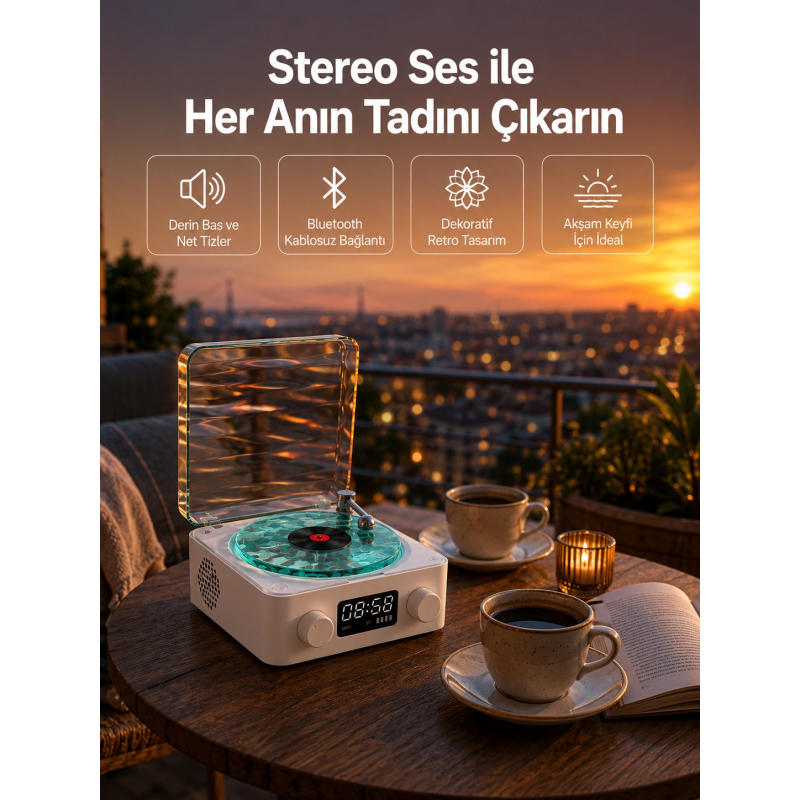3-1 Kablosuz Bluetooth Hoparlör – Gece Lambalı, Saatli, Retro Tasarım 3-1 Kablosuz Bluetooth Hoparlör – Gece Lambalı, Saatli, Retro Tasarım