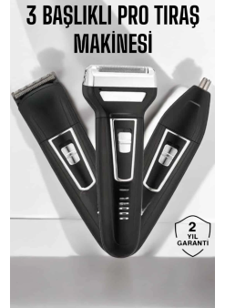 3 Başlıklı Profesyonel Tıraş Makinesi