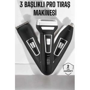 3 Başlıklı Profesyonel Tıraş Makinesi