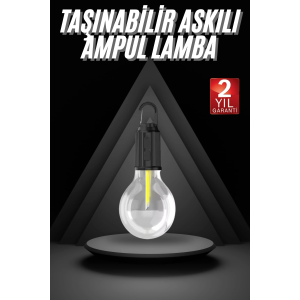 3 Farklı Mod Led'li Şarjlı Asma Kancalı Kamp Lambası Taşınabilir Ampul