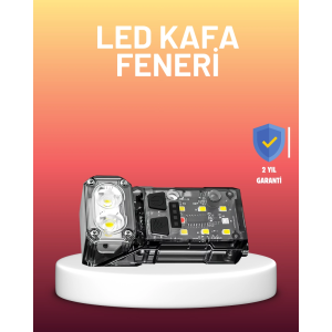 3 Fonksiyonlu Led Far El Feneri Çalışma Lambası Uzun Pil Ömürlü