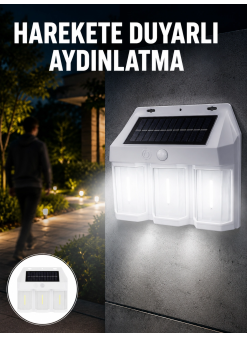 3 İn 1 Solar Duvar Lambası – Ip65 Su Geçirmez, Hareket Sensörlü Yeni Nesil