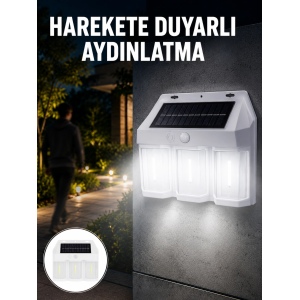 3 İn 1 Solar Duvar Lambası – Ip65 Su Geçirmez, Hareket Sensörlü Yeni Nesil