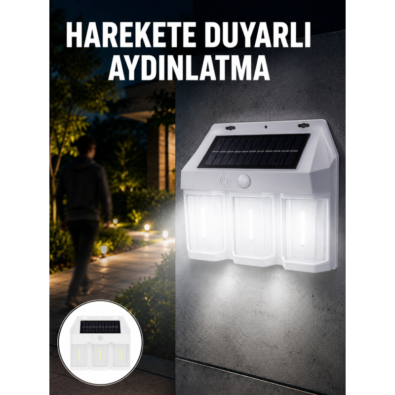 3 İn 1 Solar Duvar Lambası – Ip65 Su Geçirmez, Hareket Sensörlü Yeni Nesil 3 İn 1 Solar Duvar Lambası – Ip65 Su Geçirmez, Hareket Sensörlü Yeni Nesil