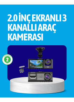 3 Kameralı Araç İçi Kayıt Cihazı  Suya Ve Toza Dayanıklı Tasarım