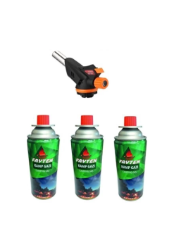 3 Kartuşlu Çakmak Pürmüz Seti - Turbo Tourch Kamp Piknik Pürmüz Seti