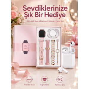 3 Kordonlu Dokunmatik Ekran Akıllı Saat Ve 2.nesil Kablosuz Bluetooth Kulaklık Anc/enc