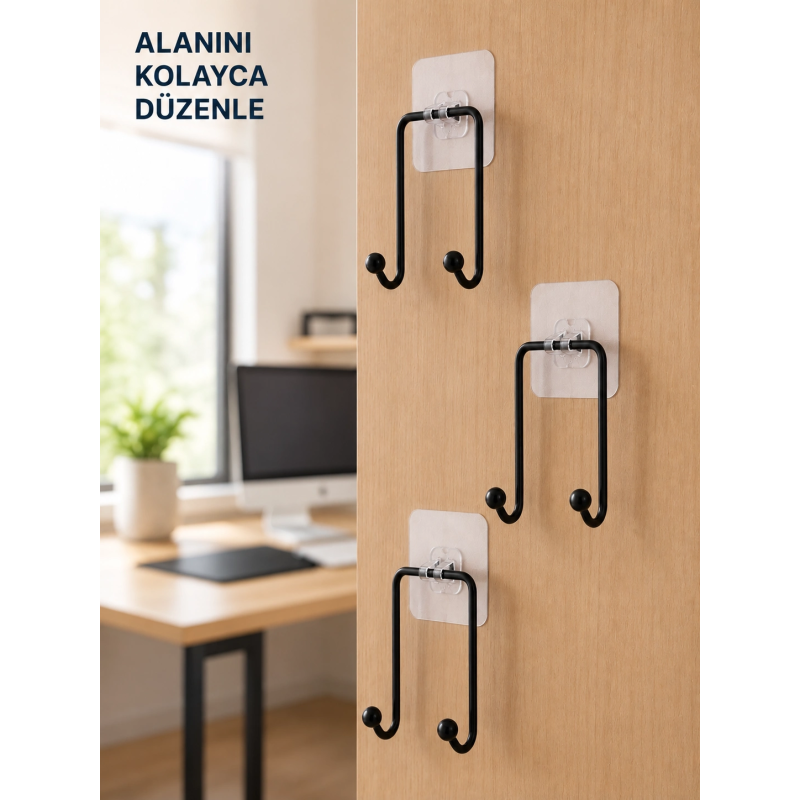 3lü Yapışkanlı Askı Seti Ev Banyo Mutfak İçin Çok Amaçlı Askılık 3lü Yapışkanlı Askı Seti Ev Banyo Mutfak İçin Çok Amaçlı Askılık