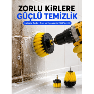 3 Parça Matkap Ucu Temizlik Fırçası Dayanıklı Naylon Kıllı