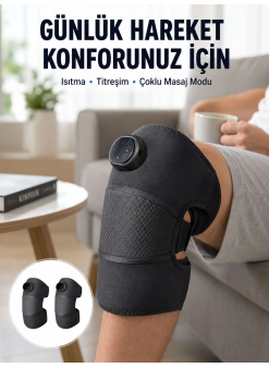 3 Seviyeli Titreşimli Isıtmalı Diz Bakım Masaj Cihazı Yeni Nesil