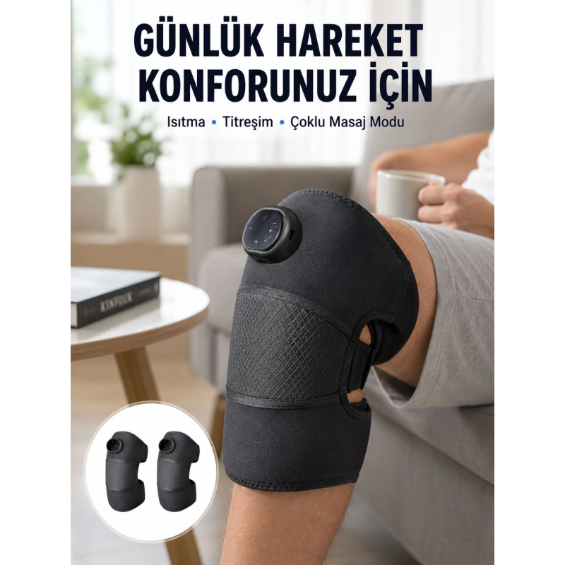3 Seviyeli Titreşimli Isıtmalı Diz Bakım Masaj Cihazı Yeni Nesil 3 Seviyeli Titreşimli Isıtmalı Diz Bakım Masaj Cihazı Yeni Nesil