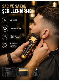 3'ü 1 Arada Şarjlı Kişisel Bakım Ve Tıraş Makinesi