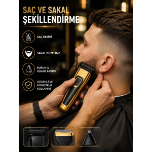 3'ü 1 Arada Şarjlı Kişisel Bakım Ve Tıraş Makinesi