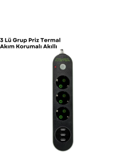3 Usb Portlu Üçlü Priz Cxe103