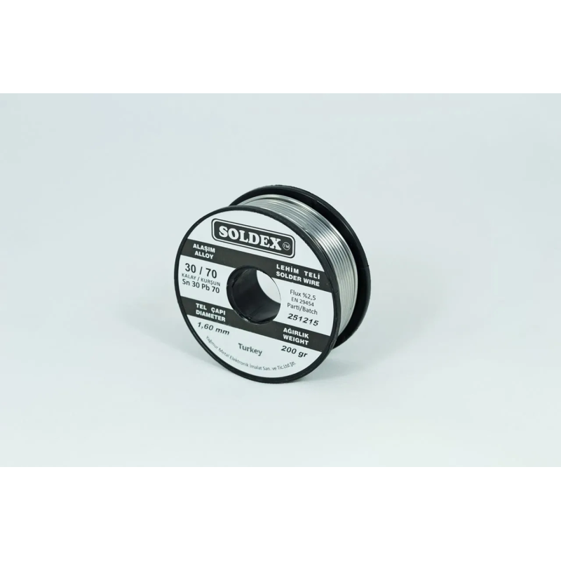 30-70 Lehim Teli 200 Gr 1,6 Mm Sn:30 - Pb:70 30-70 Lehim Teli 200 Gr 1,6 Mm Sn:30 - Pb:70