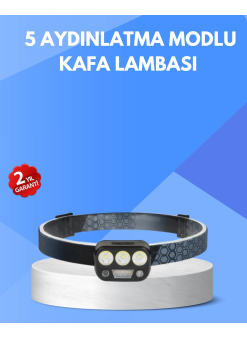 300 Lümen Sensörlü Led Kafa Lambası Usb Şarjlı Sos Modlu