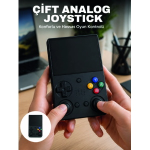 3.5 İnç Ips Ekran Retro Oyun Konsolu 64gb Dahili Hafıza Çift Analog Joystick Taşınabilir El Konsolu