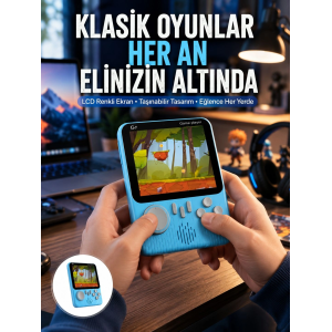 3.5 İnç Mini Atari Taşınabilir Oyun Konsolu 666 Adet Retro Oyun Yeni Nesil