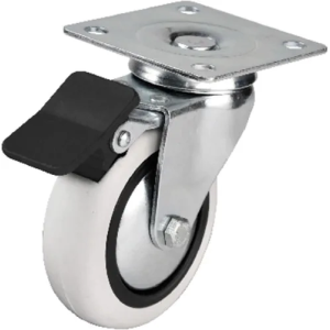 353 - 75x25 Mm Pvc Makaralı Tablalı Frenli Teker 4 Adet