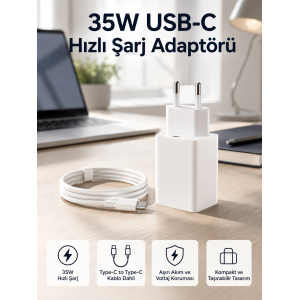 35w Usb-c Hızlı Şarj Adaptörü Type-c To C Kablo Seti