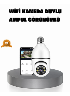 360° Akıllı Güvenlik Kamerası – Duya Takılabilir, Wi-fi Bağlantılı, Hareket Sensörlü