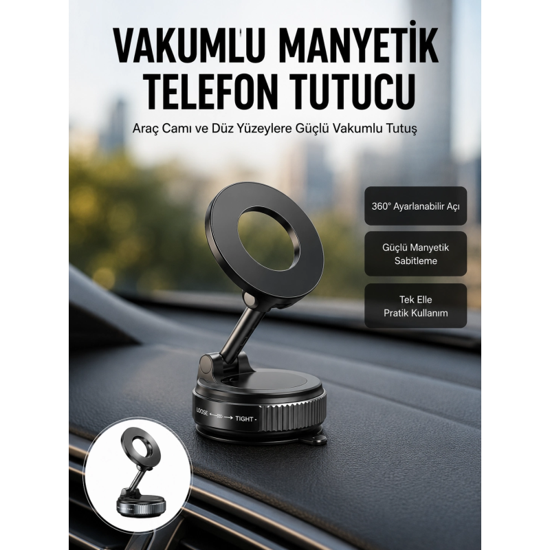 360 Derece Ayarlanabilir Manyetik Araç Telefon Standı Yeni Nesil 360 Derece Ayarlanabilir Manyetik Araç Telefon Standı Yeni Nesil