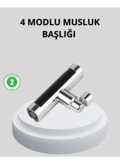 360° Dönebilen Musluk Başlığı 4 Fonksiyonlu Su Tasarruflu Ve Dayanıklı
