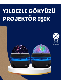 360° Dönen Galaxy Projektörlü Gece Lambası –  Yıldızlı Gökyüzü Efekti