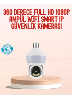 360° Full Hd Wi-fi Akıllı Ampül Kamera Gece Görüşlü
