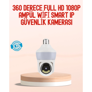 360° Full Hd Wi-fi Akıllı Ampül Kamera Gece Görüşlü