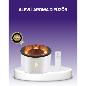 3d Alev Efektli Hava Nemlendirici – Uzaktan Kumandalı Ve 8 Saat Çalışma Süreli