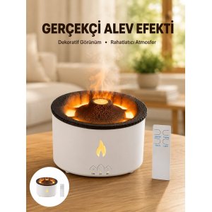 3d Alev Efektli Hava Nemlendirici – Uzaktan Kumandalı Ve 8 Saat Çalışma Süreli Yeni Nesil
