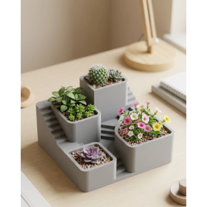 3d Baskı Sukulent Ve Kaktüs Saksı Seti Çok Katlı Tasarım Şık Ev Ofis Dekoru