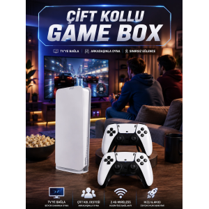 3d Çift Oyun Kollu 4k Hd Ekran Nostaljik 20.000 Oyunlu Beyaz Game Box