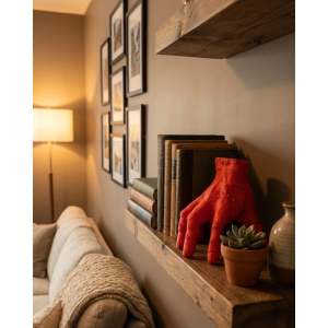 3d Dekoratif Kırmızı El Biblo 17x16 Cm Modern Ev Aksesuarı