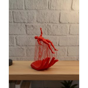 3d El Formlu İnsan Figürü Kırmızı Soyut Tasarım Dekoratif Biblo 12x18 Cm