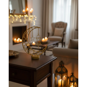 3d Hilal Cami Dekor 20x20 Cm Özel Baskı Masa Üstü Süs