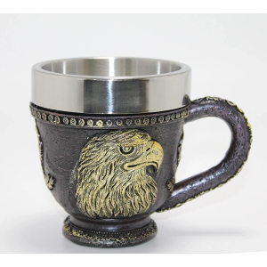 3d Kabartmalı Kartal Büstü Paslanmaz Çelik Kupa Bardak Alk4480
