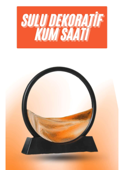 3d Led Işıklı Kum Saati Gece Lambası Hareketli Sulu Kum Saati Orta Boy