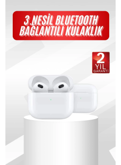 3.nesil İos Android Uyumlu Bluetooth 5.0 Beyaz Çağrı Cevaplama