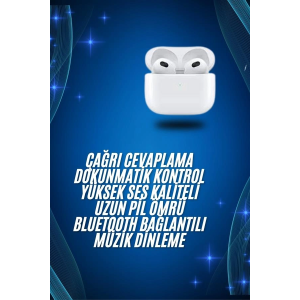 3.nesil İos Android Uyumlu Bluetooth 5.0 Beyaz Çağrı Cevaplama