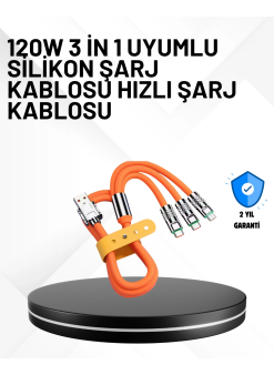 3’ü 1 Arada Kablo – 120w Hızlı Şarj Ve Veri Aktarımı Özellikli