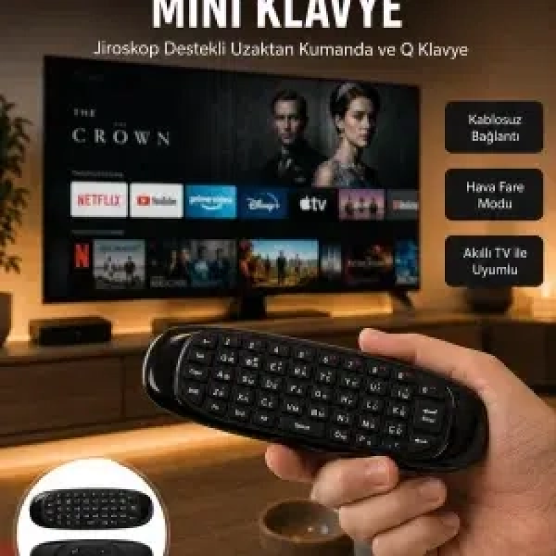 3’ü 1 Arada Kablosuz Hava Mouse Mini Klavye Kumanda Yeni Nesil 3’ü 1 Arada Kablosuz Hava Mouse Mini Klavye Kumanda Yeni Nesil