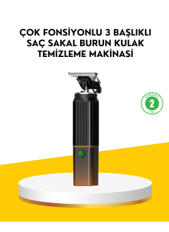 3’ü 1 Arada Şarjlı Erkek Bakım Seti – Saç, Sakal Ve Burun Tüyü Kesme Makinesi