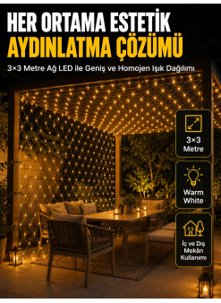 3x3 Metre Ağ Led İle Bahçenize Sıcak Ve Şık Aydınlatma