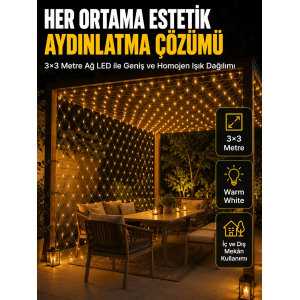 3x3 Metre Ağ Led İle Bahçenize Sıcak Ve Şık Aydınlatma