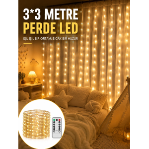 3x3 Metre Perde Led Işık – Parti Ve Bahçe Dekorasyonu Yeni Nesil