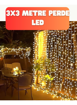 3x3 Metre Şelale Led Perde Işık İç Dış Mekân Dekorasyonu