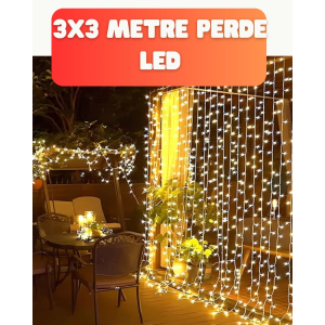 3x3 Metre Şelale Led Perde Işık İç Dış Mekân Dekorasyonu
