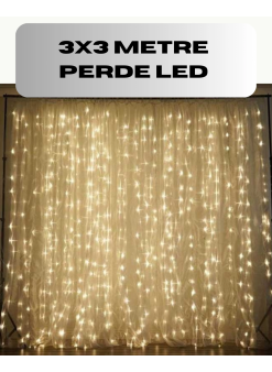 3x3 Perde Led Işık Şelale Model Özel Gün Dekoratif Aydınlatma